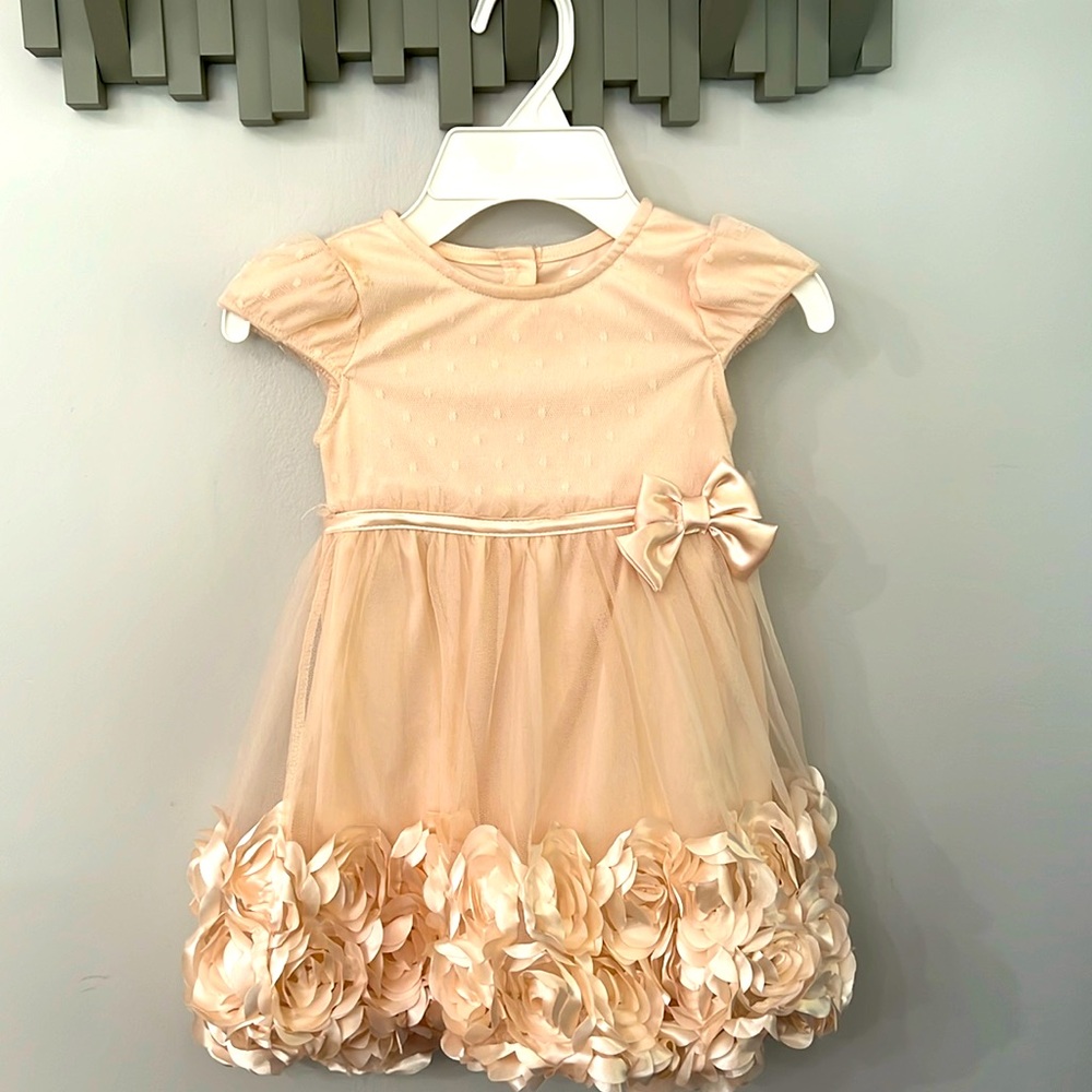 Elegant 3-Year-Old Girl’s Dress with Floral Detail -Perfect for Special Occasion